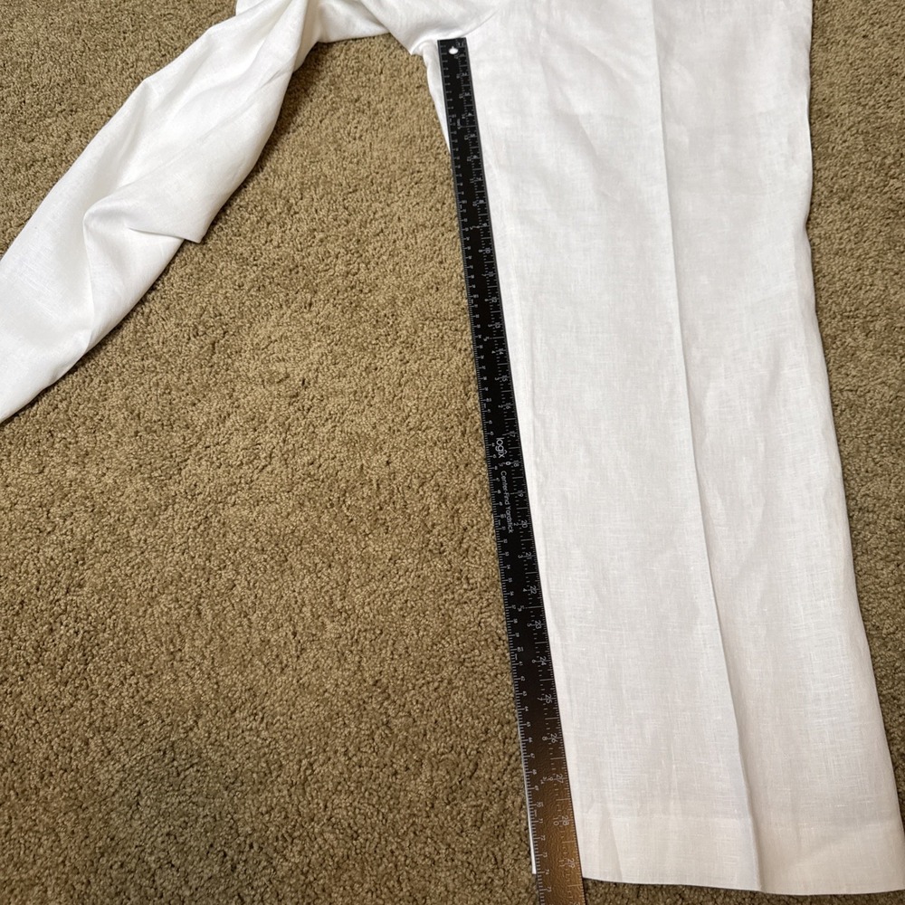 Talbots 100% Linen Southampton Pants Women's 16 White Partially Lined Coastal - Picture 7 of 10